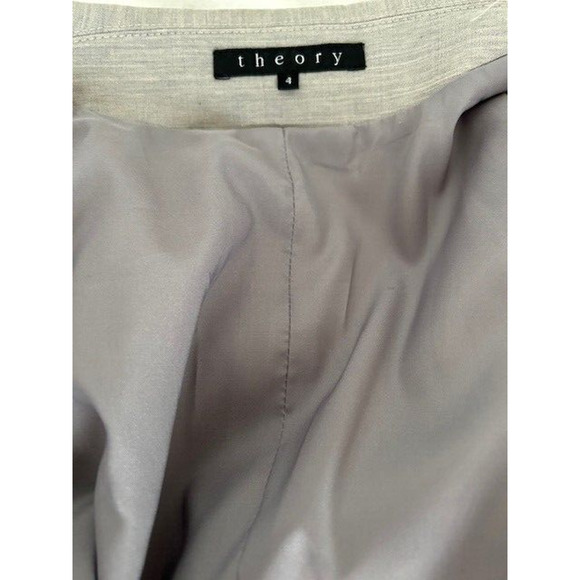 THEORY Beige Taupe Wool Blazer 2-button Suit Jacket Work Business Women's 4 - Picture 5 of 14